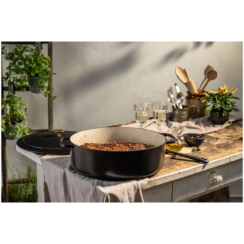 Bellamonte Cocotte 33 cm, oval, Schwarz, Gusseisen