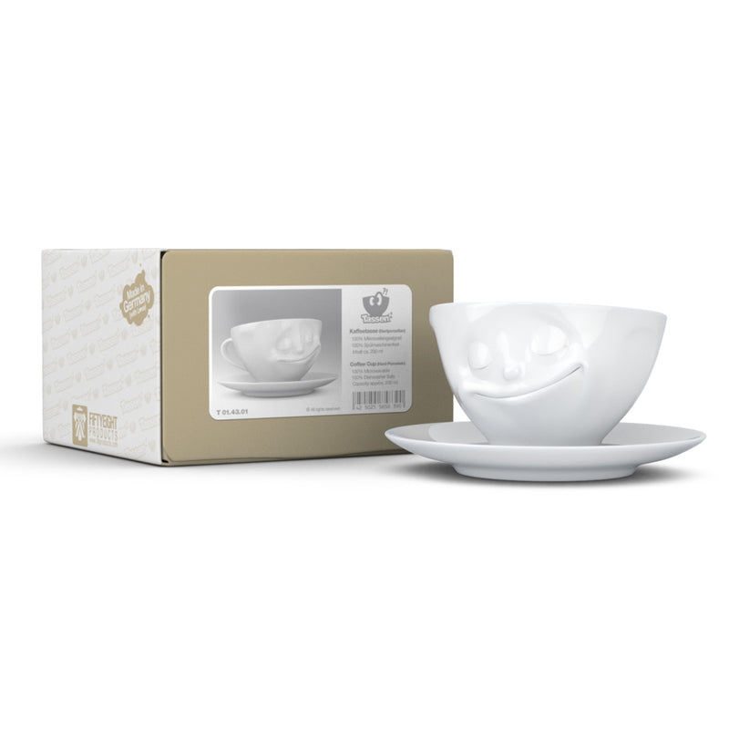 Kaffeetasse Glücklich weiß, 200 ml