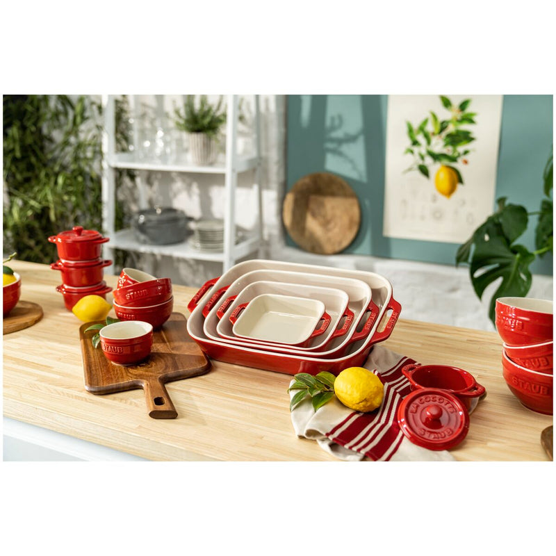 Ceramique Mini Cocotte 10 cm, rund, Kirsch-Rot, Keramik