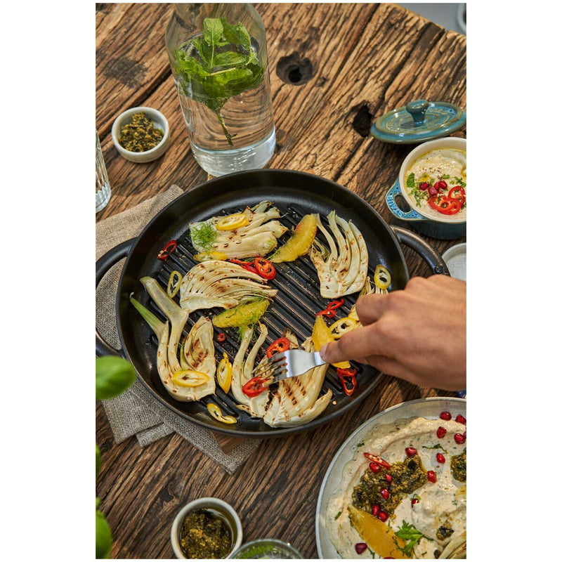 Grill Pans Pure Grill 26 cm, rund, Schwarz, Gusseisen