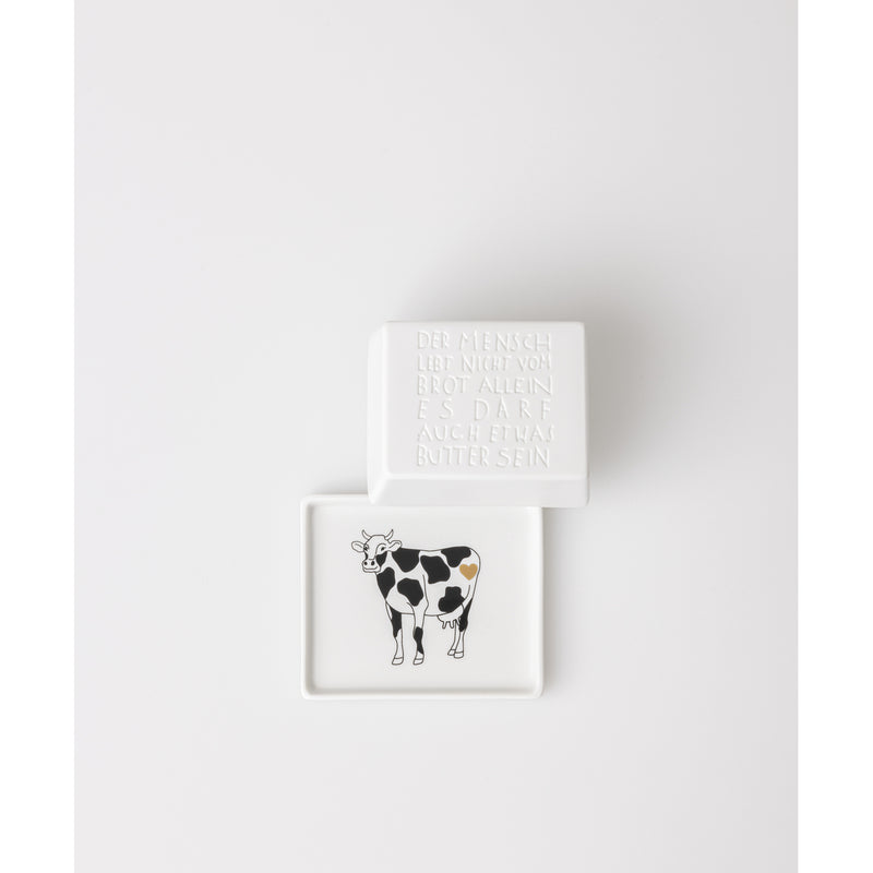 Butterdose 1/4 Der Mensch lebt nicht 11x9,5x5,5cm
