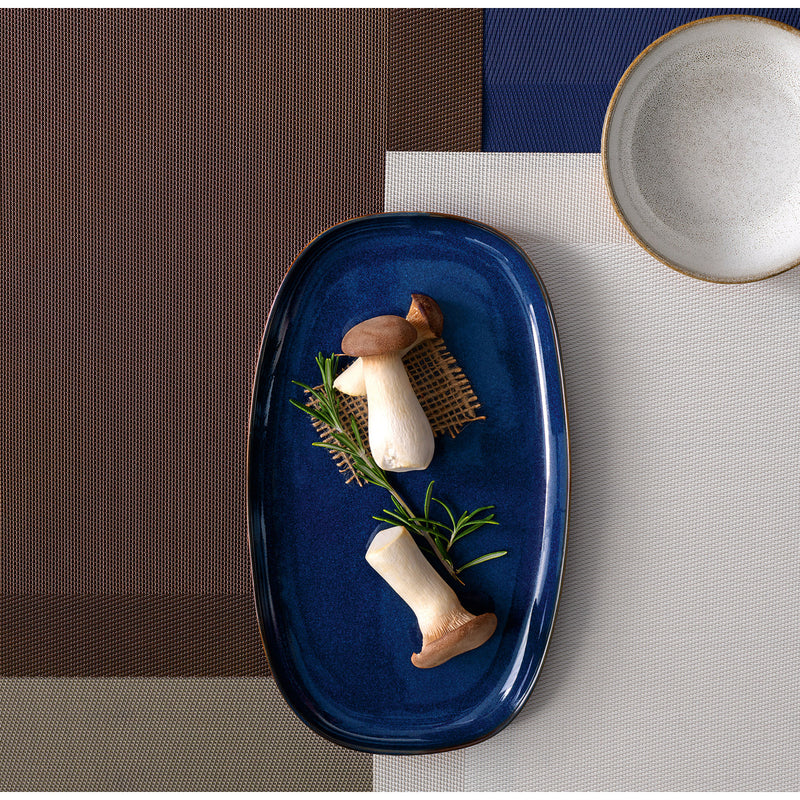 Platte, oval, denim
