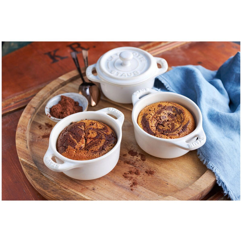 Ceramique Mini Cocotte 10 cm, rund, Elfenbein-Weiß, Keramik