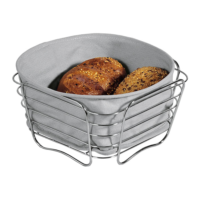 Brot- und Obstkorb Metall/Textil 21x21x11cm grau