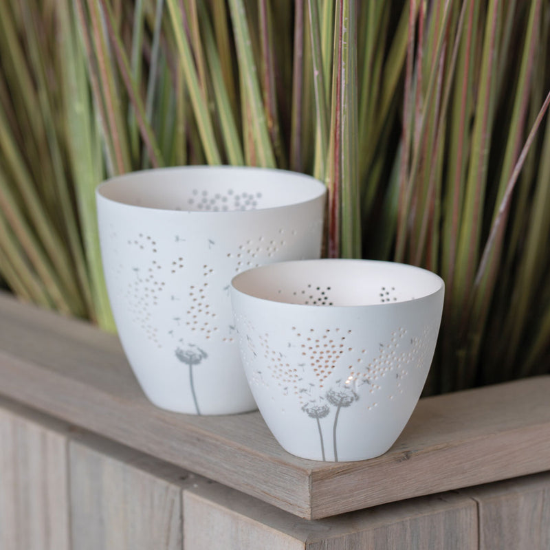 Poesielicht Pusteblume silber D.9cm, H.9cm