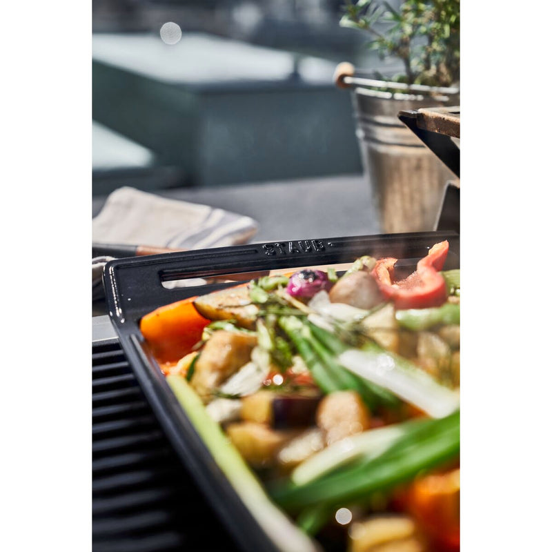 Pans Plancha 38 cm, rechteckig, Schwarz, Gusseisen