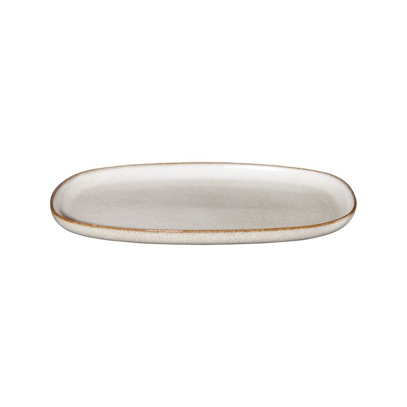 Platte, oval, sand