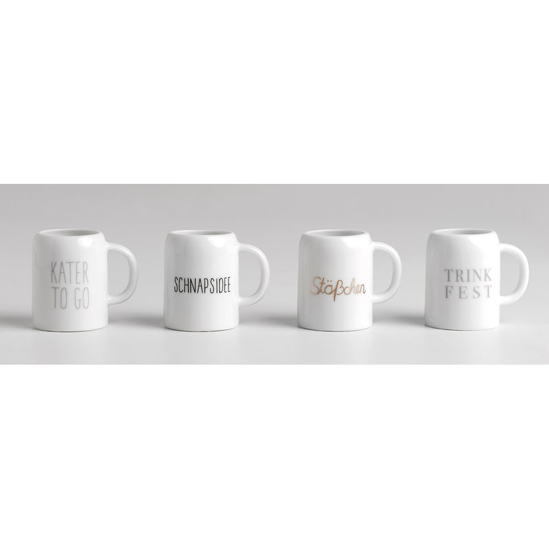 Bier Krug Pinnchen Display 16 Stk 4 Designs a 4 Stk.