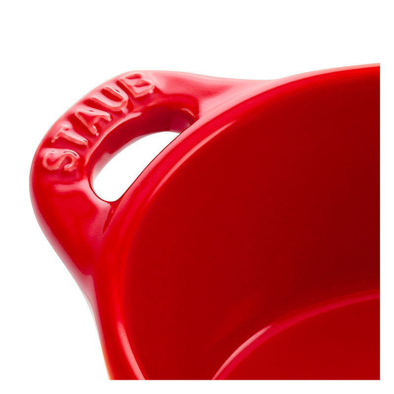 Ceramique Mini Cocotte 10 cm, rund, Kirsch-Rot, Keramik