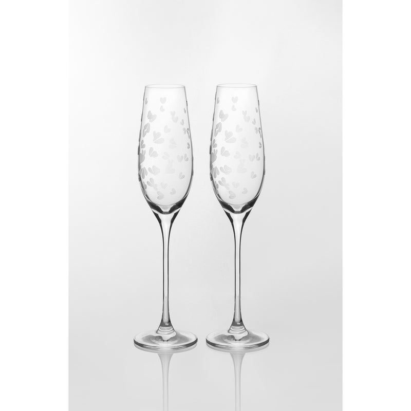 Sektglas 2er Set Herzen H.26,5cm D.6,7cm  210ml