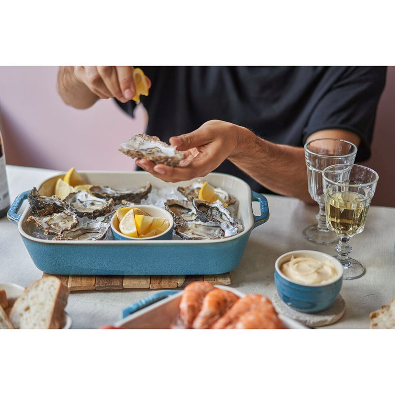 Ceramique Ofenformenset 3-tlg, rechteckig, Antik-Türkis, Keramik