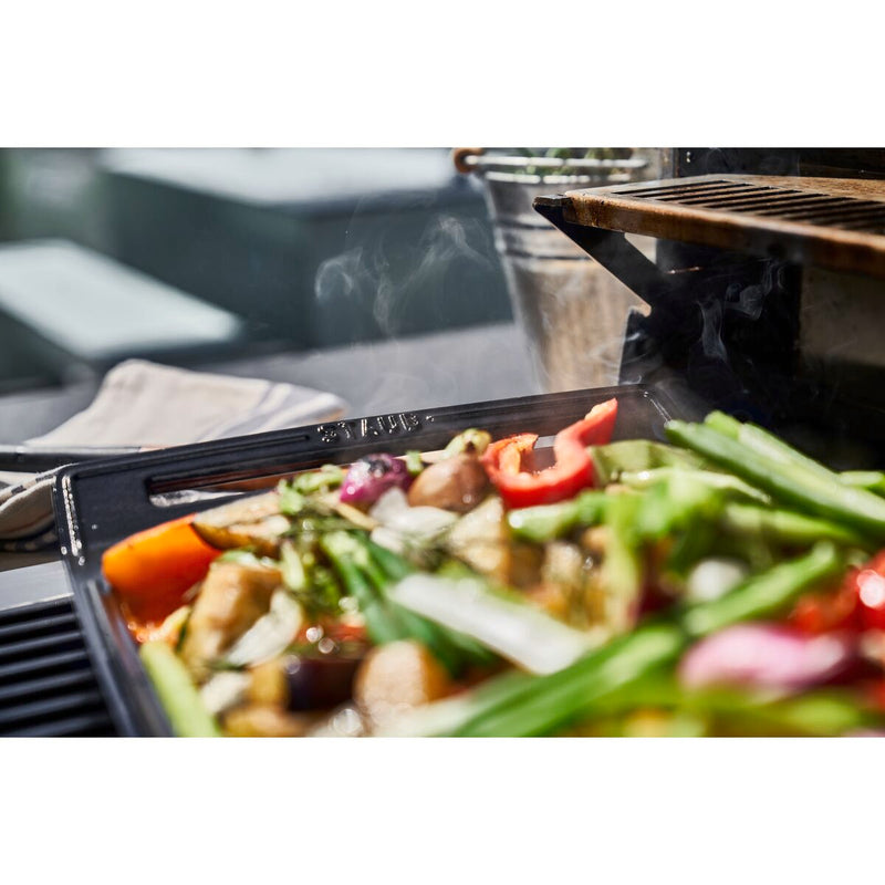 Pans Plancha 38 cm, rechteckig, Schwarz, Gusseisen