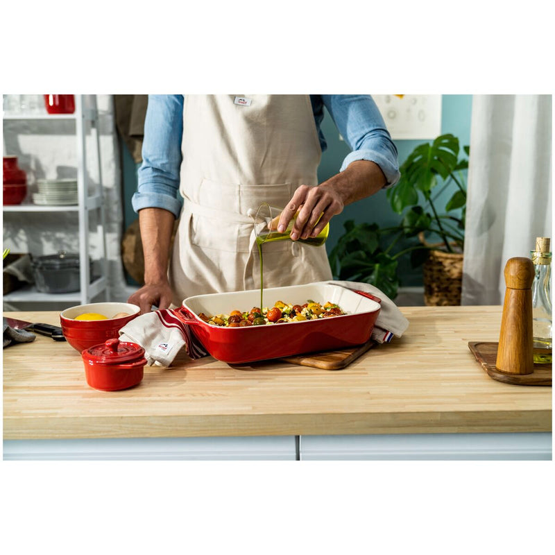 Ceramique Mini Cocotte 10 cm, rund, Kirsch-Rot, Keramik