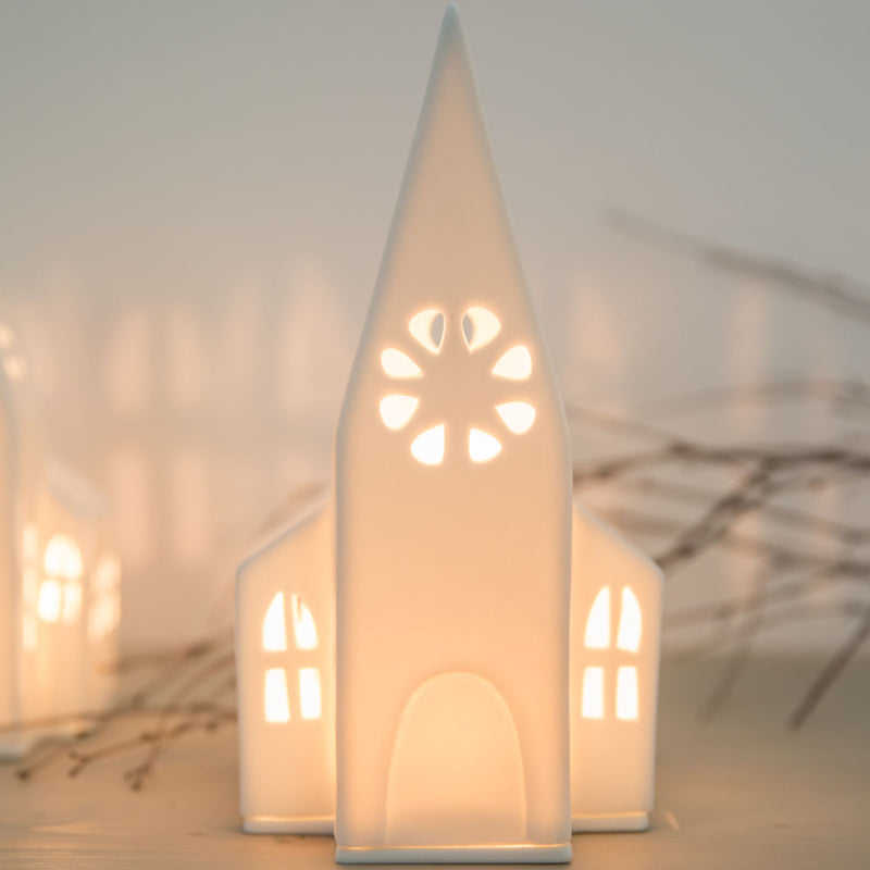 Lichthaus Kirche 12x11,5x23cm