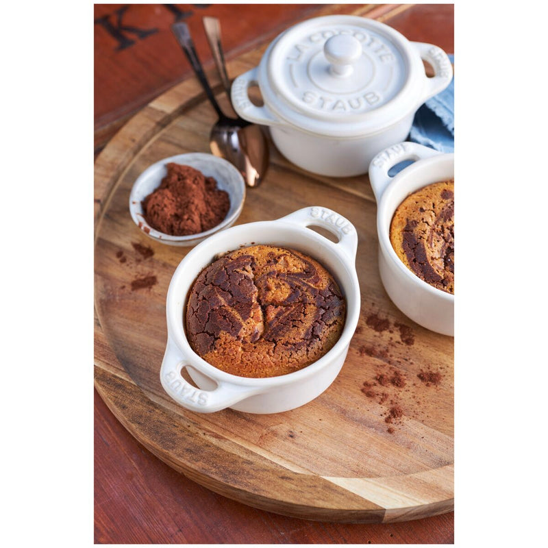 Ceramique Mini Cocotte 10 cm, rund, Elfenbein-Weiß, Keramik