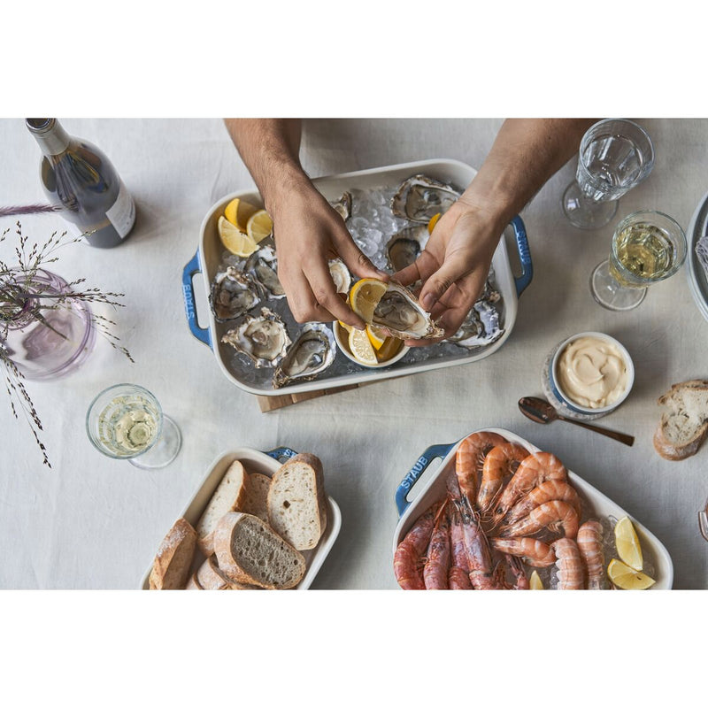 Ceramique Ofenformenset 3-tlg, rechteckig, Antik-Türkis, Keramik