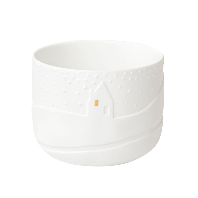 Schneetag Teelicht Schneeflocken H.7cm, D.9cm