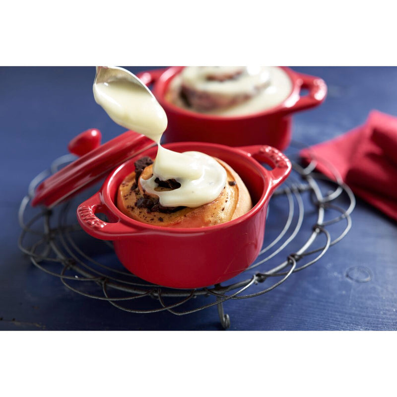 Ceramique Cocotte Set 4-tlg, rund, Kirsch-Rot, Keramik