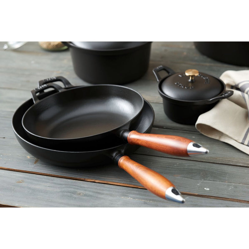 Pans Bratpfanne 24 cm, rund, Schwarz, Gusseisen
