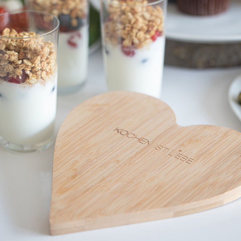 Bambusherz Kochen ist Liebe 20x18x1,2cm