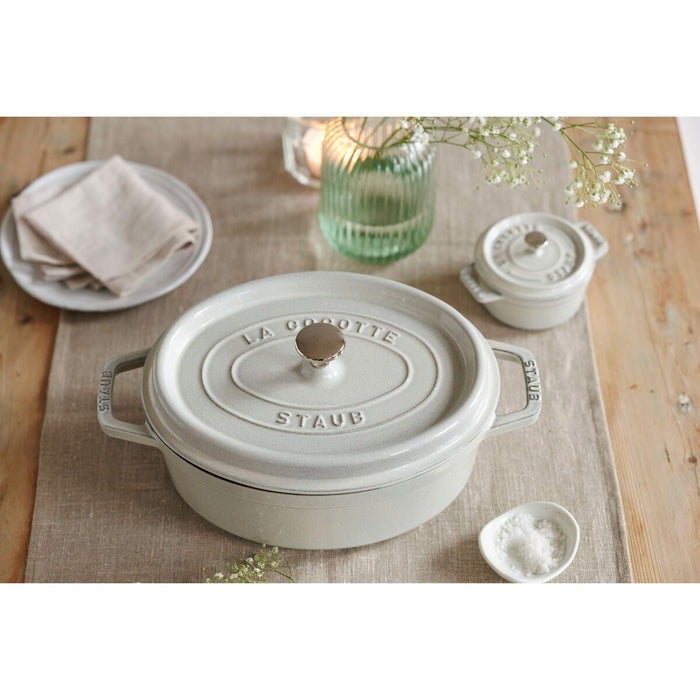 La Cocotte Cocotte 31 cm, oval, Weisser Trüffel, Gusseisen