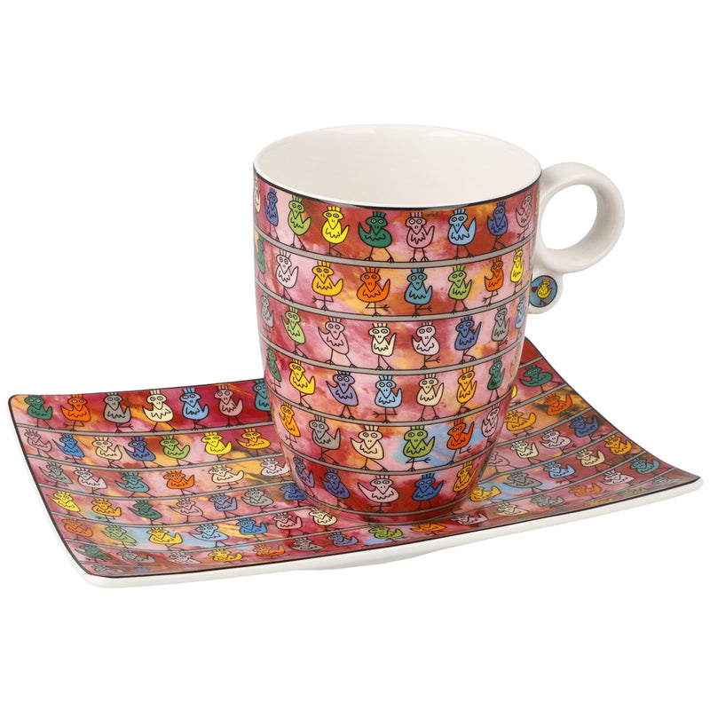 Künstlertasse mit Untertasse Rizzi We are the Birds