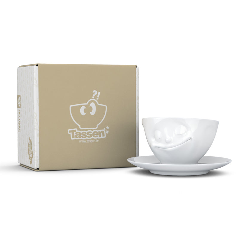 Kaffeetasse Glücklich weiß, 200 ml