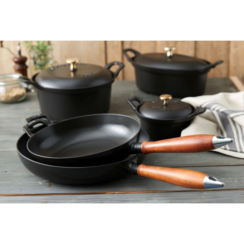 Pans Bratpfanne 24 cm, rund, Schwarz, Gusseisen