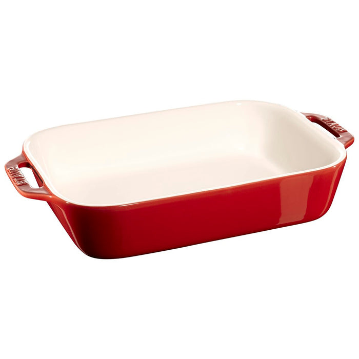 Ceramique Ofenformenset 2-tlg, rechteckig, Kirsch-Rot, Keramik