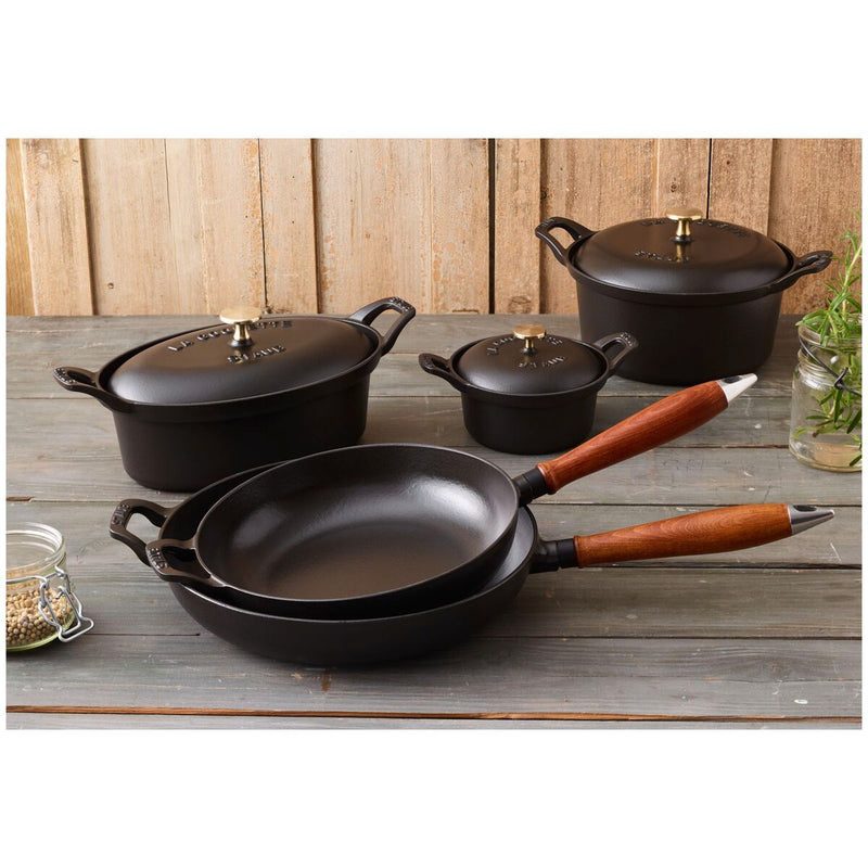 Pans Bratpfanne 28 cm, rund, Schwarz, Gusseisen