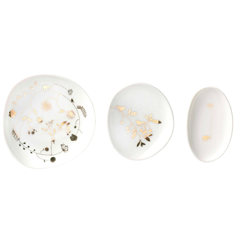 Wunderland Schalenset Garten gold 9x5,5cm, - 11x11cm