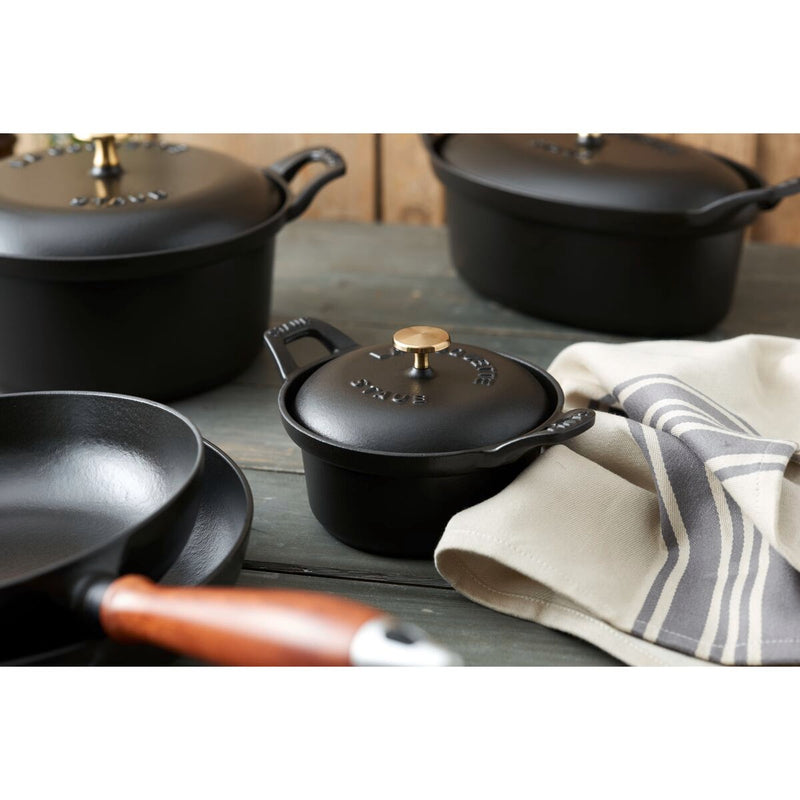 Pans Bratpfanne 24 cm, rund, Schwarz, Gusseisen