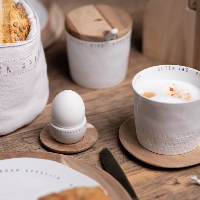 Guten Appetit Eierbecher mit Unterteller neutral 7x7x3cm