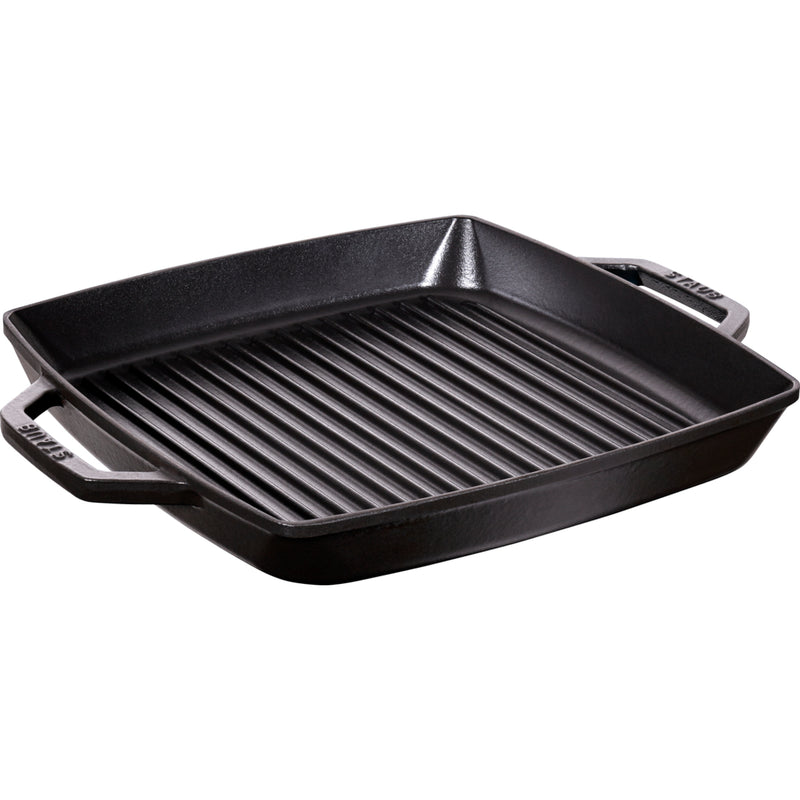 Grill Pans Grillpfanne 33 cm, quadratisch, Schwarz, Gusseisen