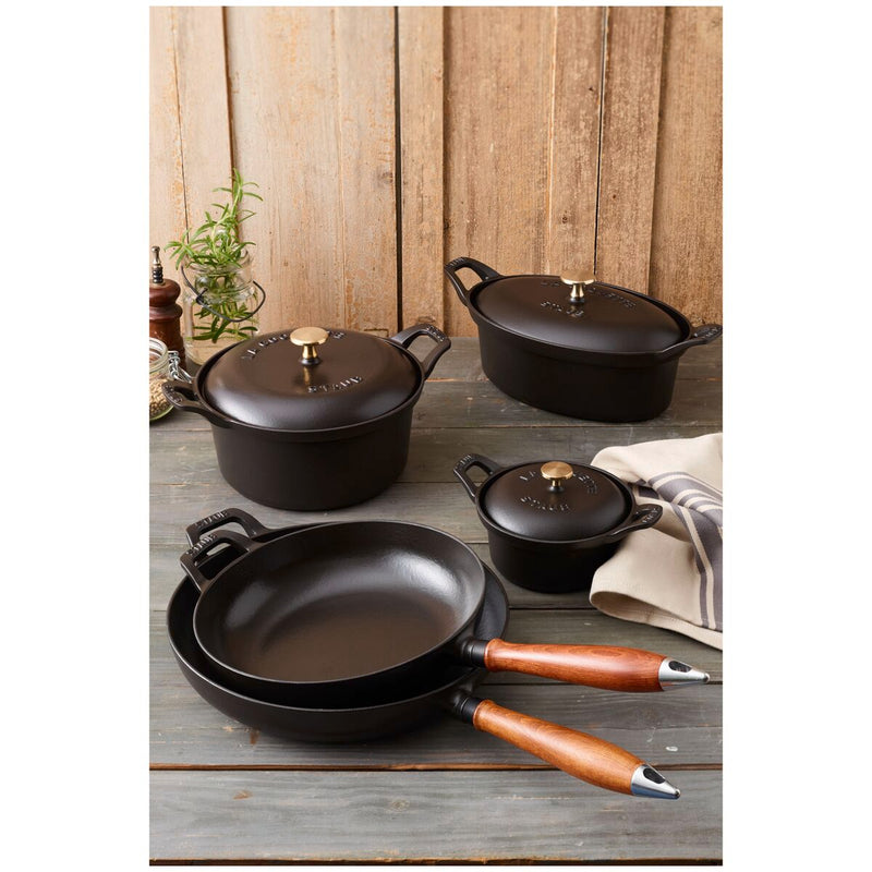 Pans Bratpfanne 28 cm, rund, Schwarz, Gusseisen