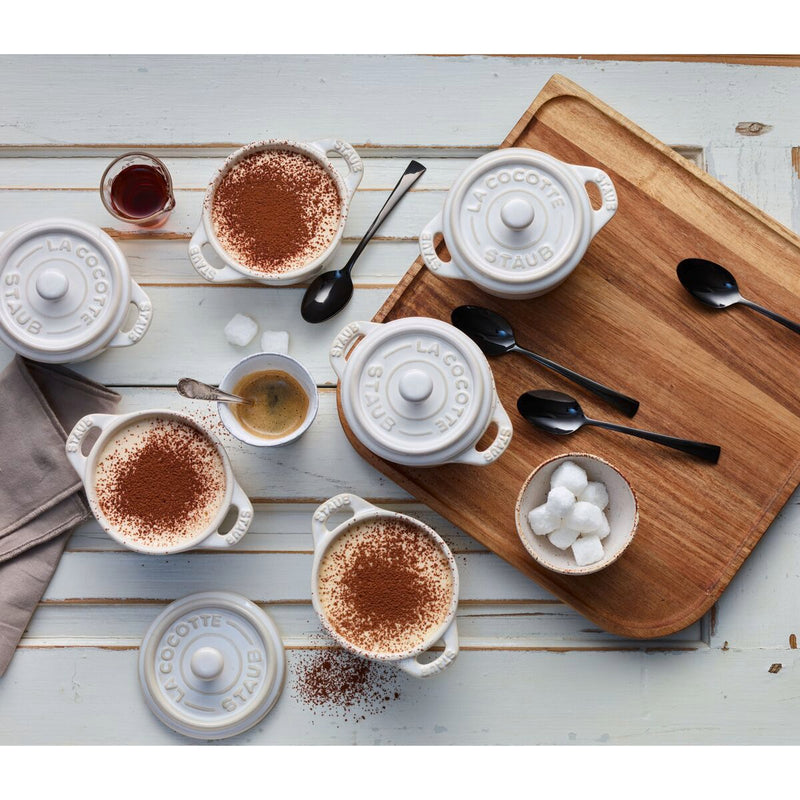 Ceramique Mini Cocotte 10 cm, rund, Elfenbein-Weiß, Keramik