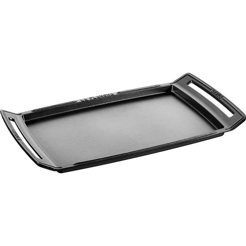 Pans Plancha 38 cm, rechteckig, Schwarz, Gusseisen