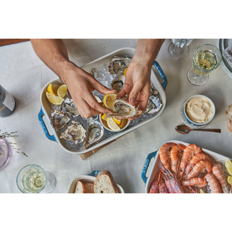 Ceramique Ofenformenset 3-tlg, rechteckig, Antik-Türkis, Keramik