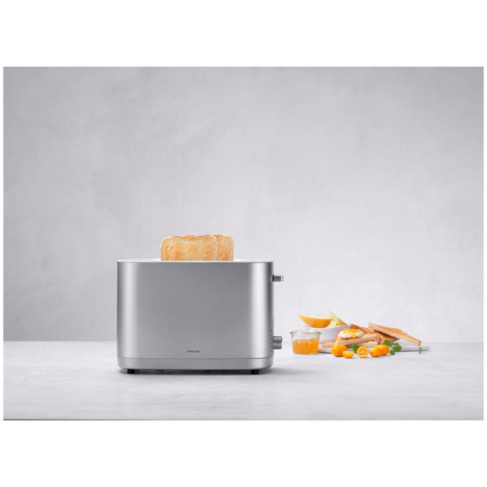 Enfinigy Toaster mit Brötchenaufsatz, 2 Schlitze kurz, Silber