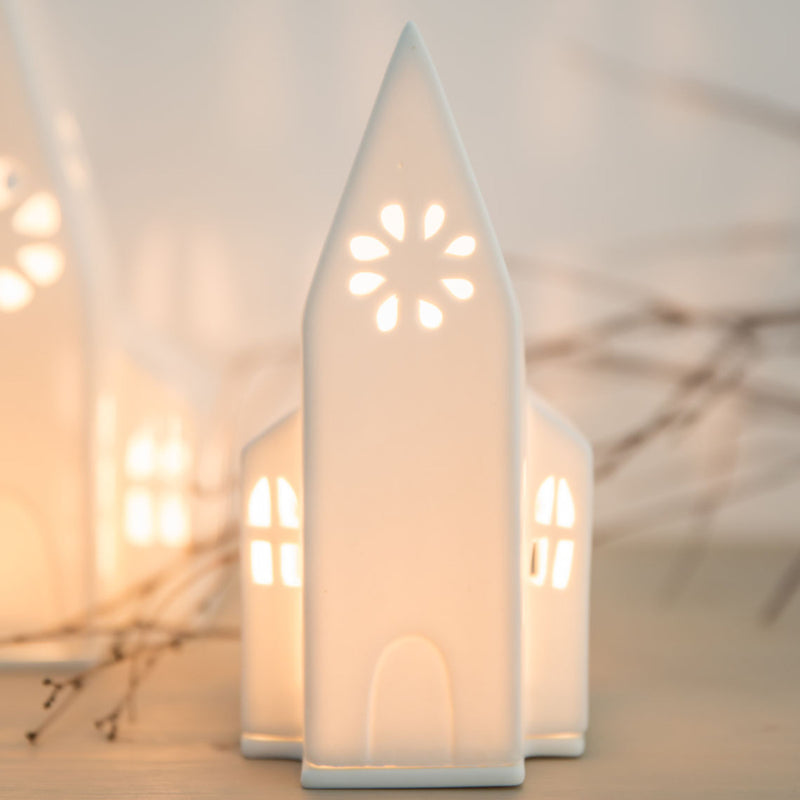 Lichthaus kleine Kirche 9x9x18cm