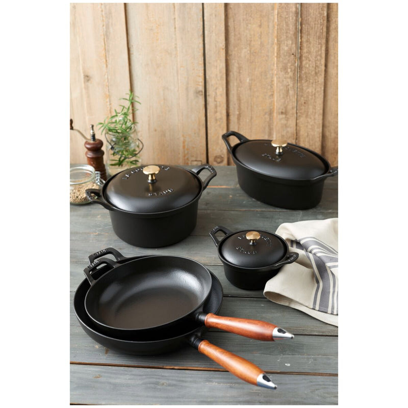 Pans Bratpfanne 24 cm, rund, Schwarz, Gusseisen