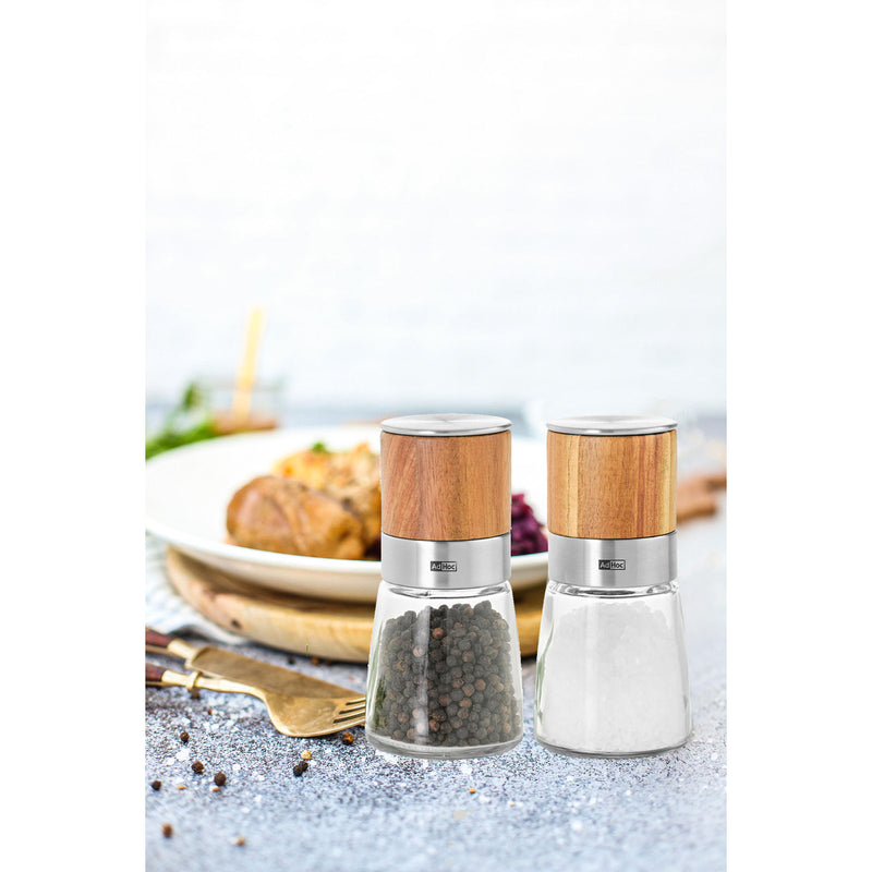 Set Pfeffer- und Salzmühle Akasia, Ceramic Mahlwerk CeraCut®, Akazienholz/Edelstahl/Glas, D: 6,5 cm,