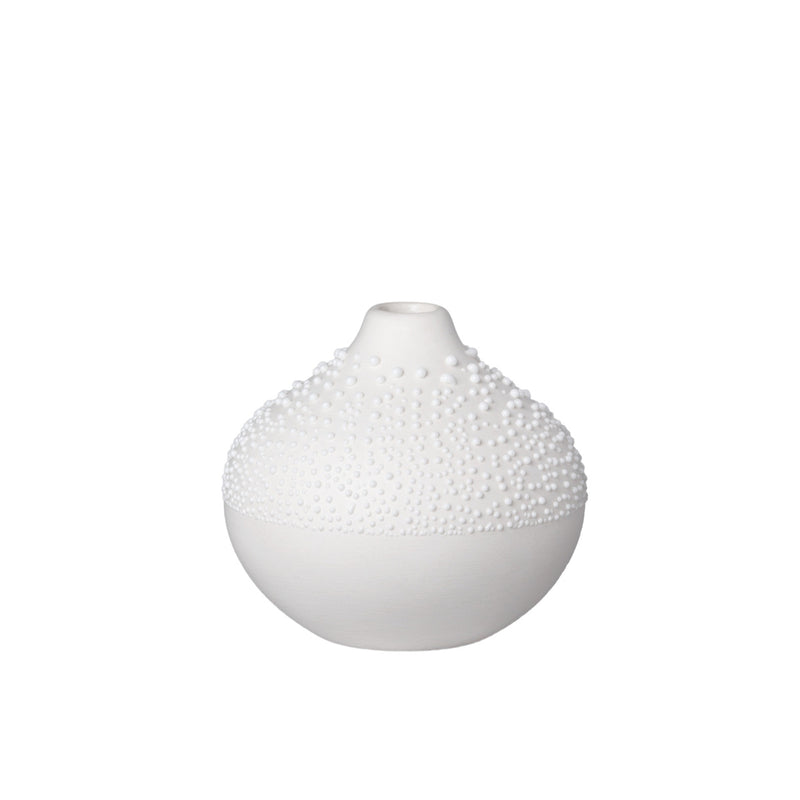 Perlenvase Design 2 weiß, D.7cm, H.6,5cm