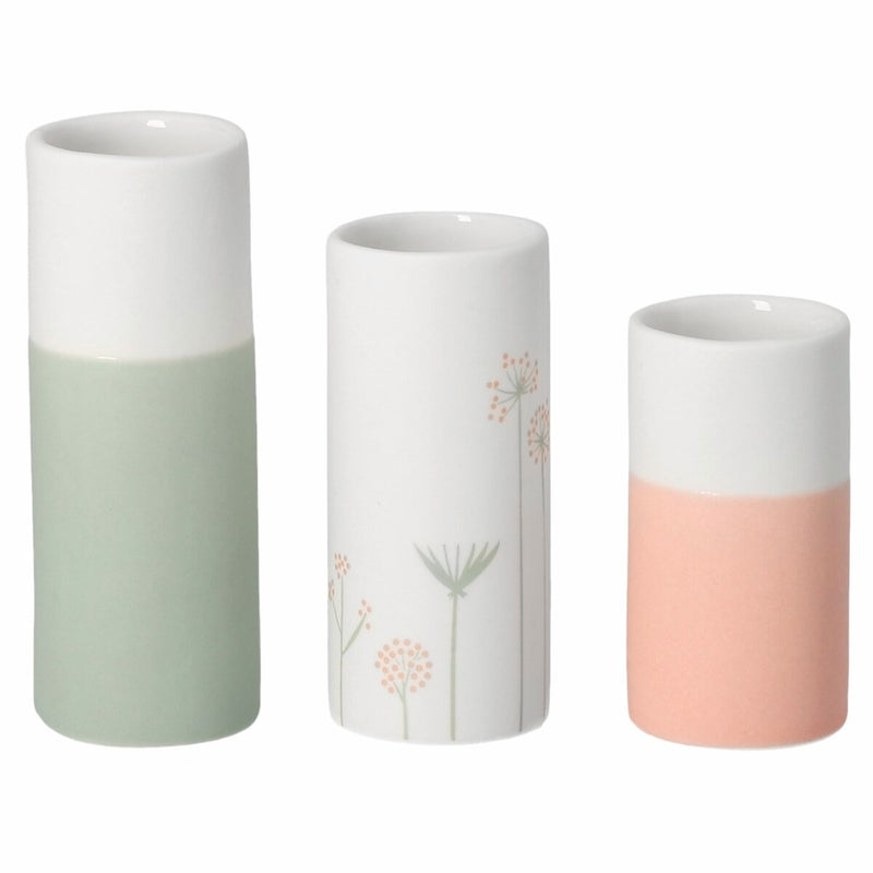 Minivasen Set Frühlingsfarben D:3cm H:5,3/6,3/7,5cm