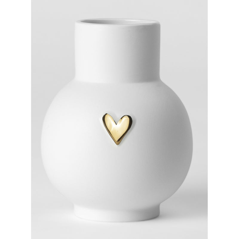 Kugelvase Herz Gold D.10cm H.13cm