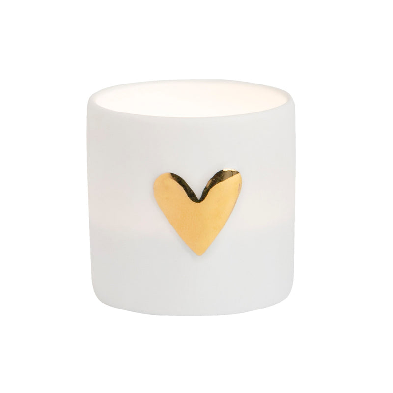 WOLKE SIEBEN Lichter Herz 2er Set gold D.4,5cm, H.4,5cm