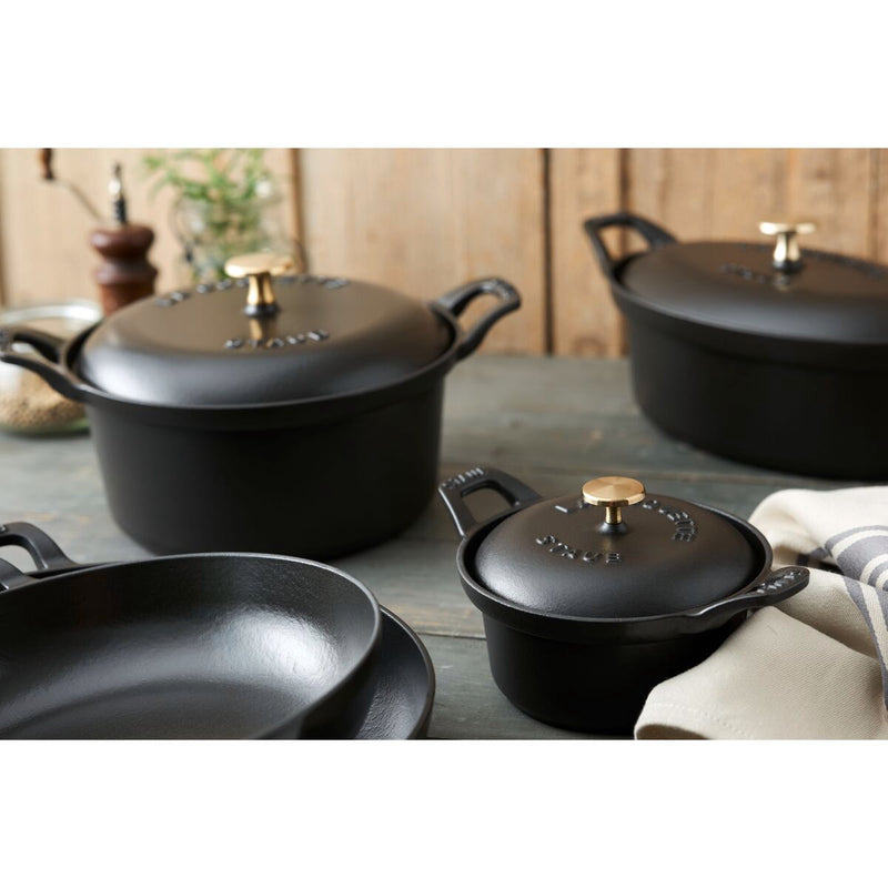 Pans Bratpfanne 24 cm, rund, Schwarz, Gusseisen