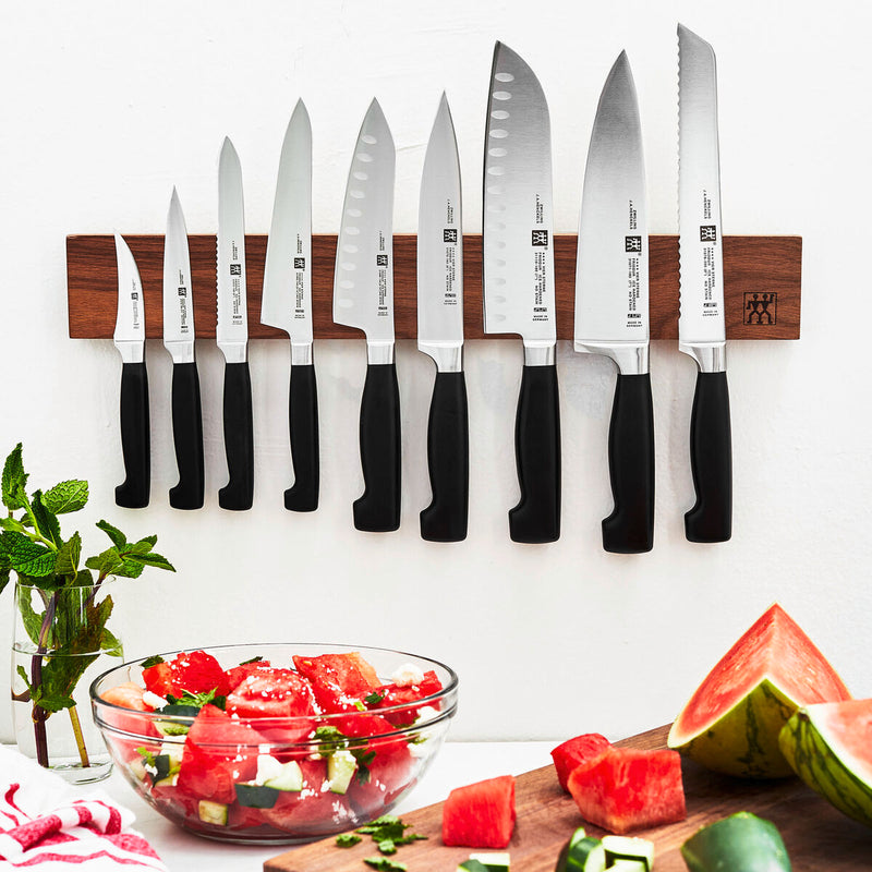 **** VIER STERNE Santoku mit Kullen 18 cm, Kullenschliff