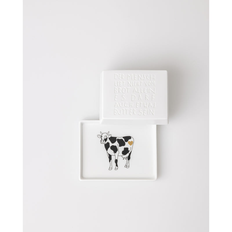 Butterdose Der Mensch lebt nicht 14,5x11,5x5,5cm