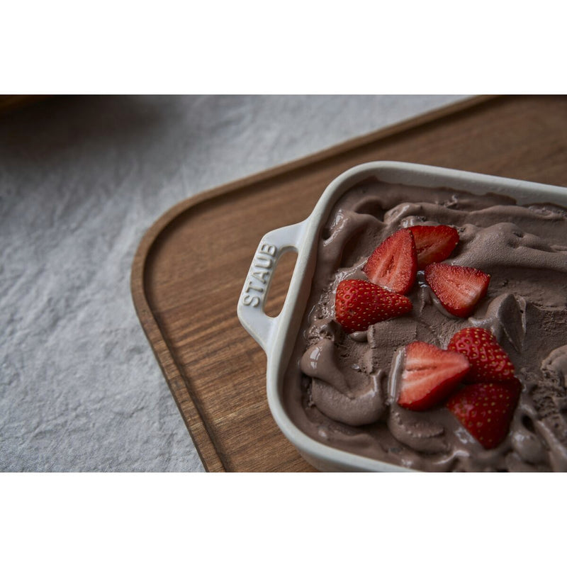 Ceramique Ofenformenset 3-tlg, rechteckig, Elfenbein-Weiß, Keramik